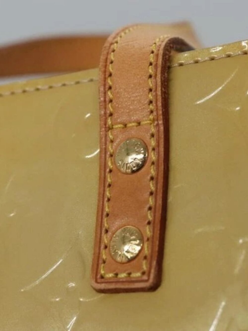 LOUIS VUITTON Monogram Vernis Reade MM Hand Bag Beige M91141 LV Auth sw134 - Picture 9 of 15